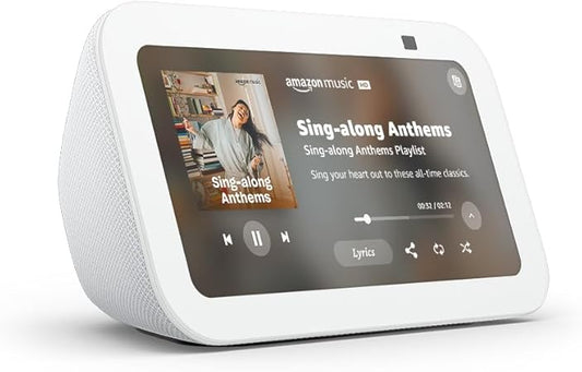 Amazon Echo Show 5, pantalla inteligente con 2x bajo y sonido claro, Carbon